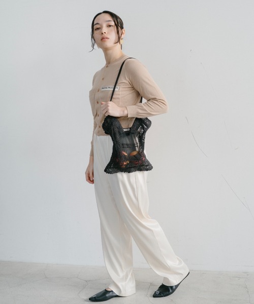 THEATRE PRODUCTS（シアタープロダクツ）の「チュールレーストートバッグ（トートバッグ・レディース・ブラック/アイボリー・FREE）」の9枚目の写真