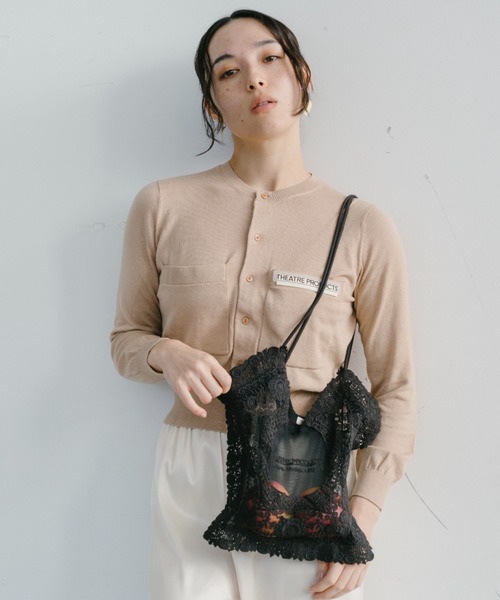 THEATRE PRODUCTS（シアタープロダクツ）の「チュールレーストートバッグ（トートバッグ・レディース・ブラック/アイボリー・FREE）」の11枚目の写真