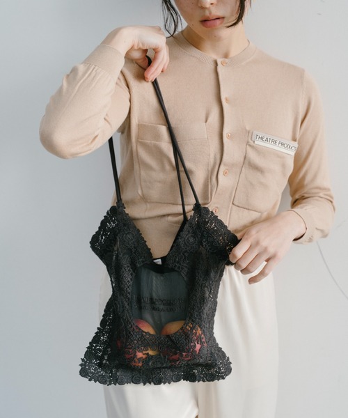 THEATRE PRODUCTS（シアタープロダクツ）の「チュールレーストートバッグ（トートバッグ・レディース・ブラック/アイボリー・FREE）」の13枚目の写真