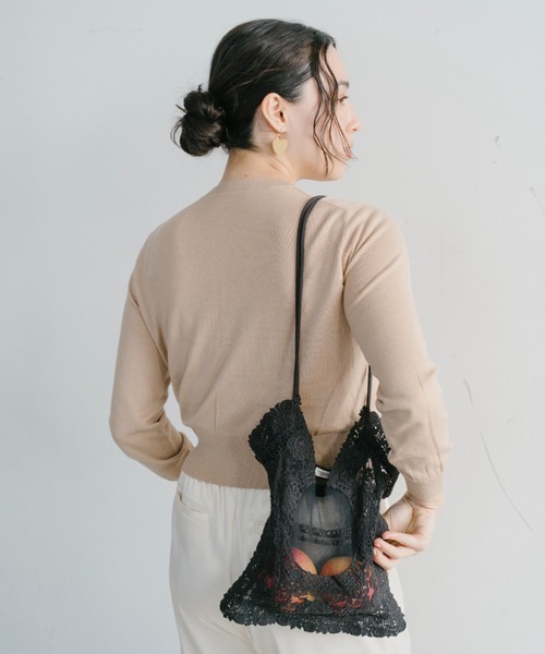 THEATRE PRODUCTS（シアタープロダクツ）の「チュールレーストートバッグ（トートバッグ・レディース・ブラック/アイボリー・FREE）」の14枚目の写真