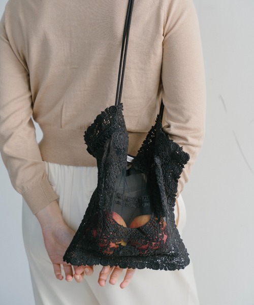 THEATRE PRODUCTS（シアタープロダクツ）の「チュールレーストートバッグ（トートバッグ・レディース・ブラック/アイボリー・FREE）」の15枚目の写真