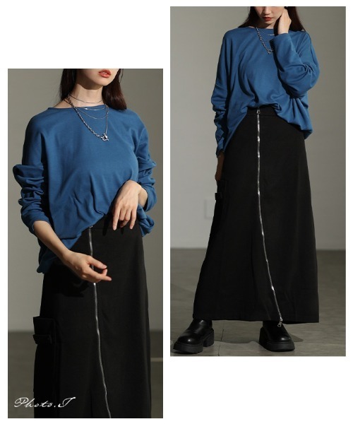 Sawa a la mode(サワアラモード)の「ドルマンスリーブカットソー(Tシャツ/カットソー・レディース・ブルー/ブラック/オートミール/ブラウン/グリーン・FREE)」の6枚目の写真