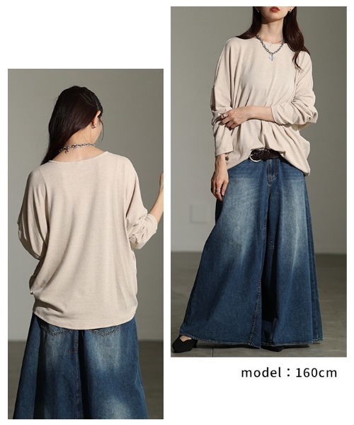 Sawa a la mode(サワアラモード)の「ドルマンスリーブカットソー(Tシャツ/カットソー・レディース・ブルー/ブラック/オートミール/ブラウン/グリーン・FREE)」の13枚目の写真