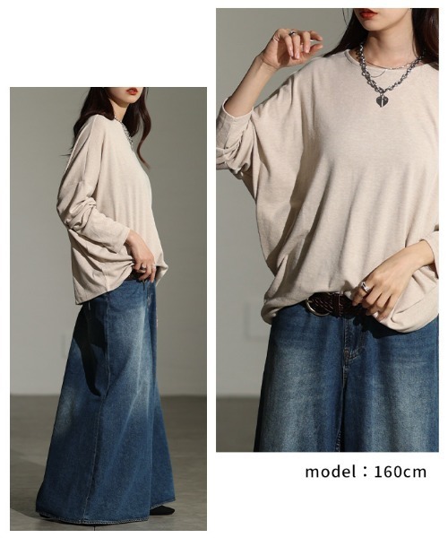 Sawa a la mode(サワアラモード)の「ドルマンスリーブカットソー(Tシャツ/カットソー・レディース・ブルー/ブラック/オートミール/ブラウン/グリーン・FREE)」の16枚目の写真