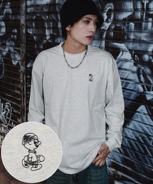 【SIDEWAYSTANCE】イラストボーイ刺しゅう長袖Tシャツ