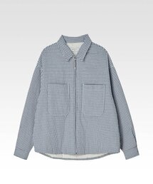 AFTERPRAY（アフタープレイ）の「オーバーサイズチェックパディッドシャケットネイビー（その他アウター）」