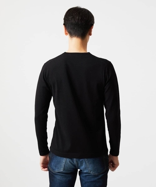 MICHEL KLEIN HOMME (ミッシェルクランオム)の「モワール クルーネックニット(ニット/セーター・メンズ・ブラック/ホワイト・MEDIUM/LARGE/X-LARGE)」の4枚目の写真