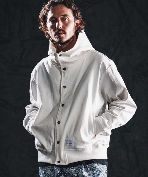 wjk reluxe(ダブルジェーケーリラックス)の「mj11338-stretch dot button parka ドットボタンパーカー(WR26S-09)(その他アウター・メンズ・ブラック/ホワイト/ネイビー・L/M/S)」の4枚目の写真