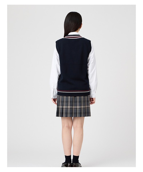 EASTBOY(イーストボーイ)の「ベスト ケーブル ライン入り 綿 7G 女子 制服 学生服 高校生 スクール (ベスト・キッズ・オフホワイト/ライトグレー/ネイビー・9号/13号/11号)」の20枚目の写真