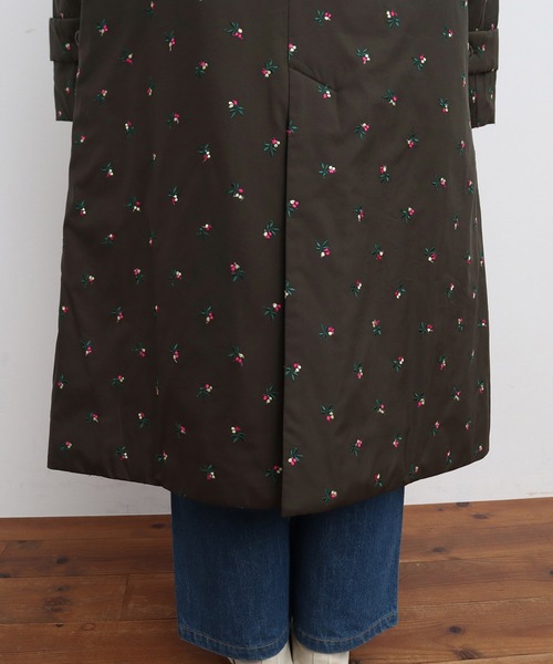 CHILD WOMAN（チャイルドウーマン）の「EVOダウン 小花刺繍ステンコート（ステンカラーコート・レディース・カーキ・FREE）」の7枚目の写真