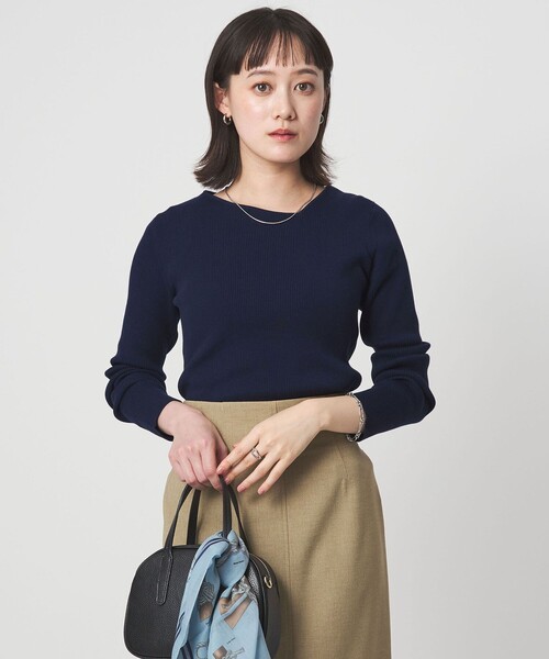 セール】＜1_OF MINE＞リブ アシンメトリー ネック プルオーバー