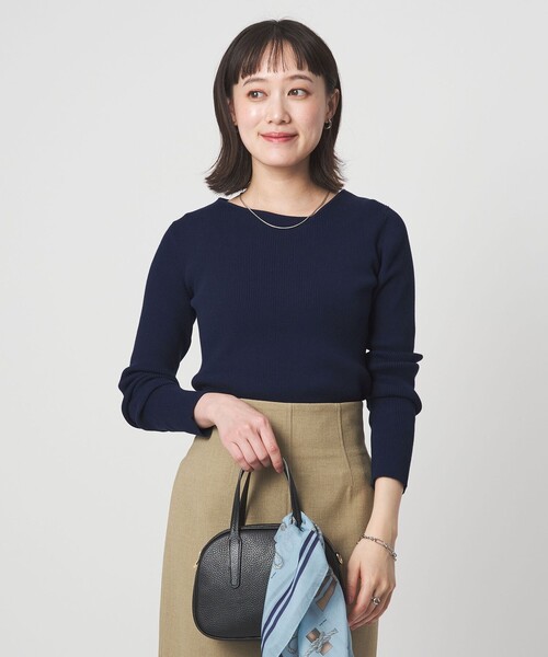 セール】＜1_OF MINE＞リブ アシンメトリー ネック プルオーバー