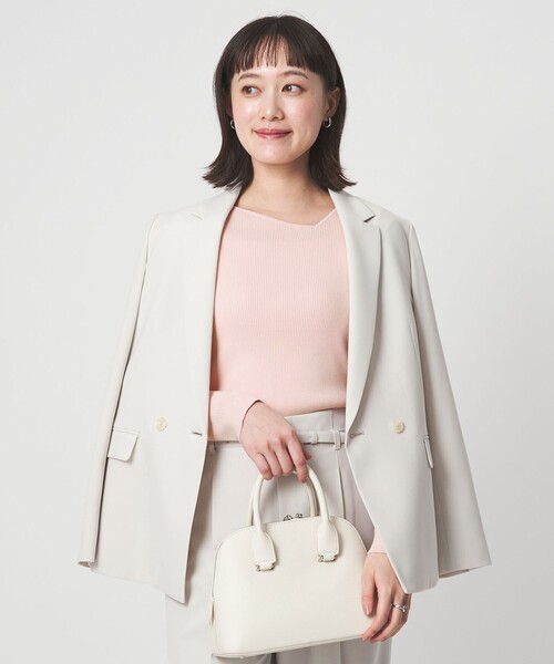 1_OF MINE＞リブ アシンメトリー ネック プルオーバー ニット（ニット