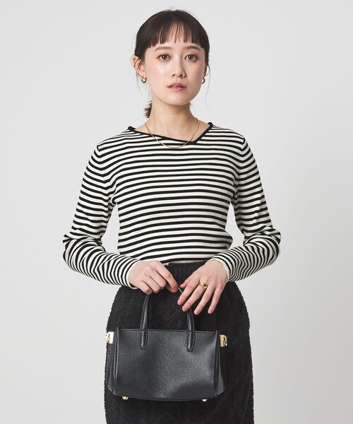 セール】＜1_OF MINE＞リブ アシンメトリー ネック プルオーバー