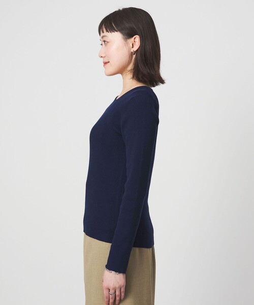 セール】＜1_OF MINE＞リブ アシンメトリー ネック プルオーバー