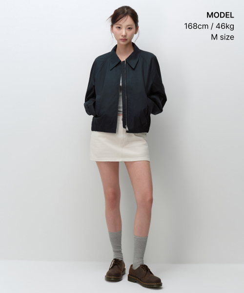 MUSINSA STANDARD WOMAN（ムシンサスタンダードウーマン）の「ウィメンズコットンブルゾンジャケット[ネイビー]（ブルゾン・レディース・その他・L/M/S）」の2枚目の写真