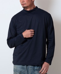 (SA) 裏起毛 モックネック 無地 長袖 Tシャツ