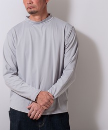 (SA) 裏起毛 モックネック 無地 長袖 Tシャツ