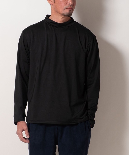 BAYBLO(ベイブロ)の「(SA) 裏起毛 モックネック 無地 長袖 Tシャツ(Tシャツ/カットソー・メンズ・グレー/アイボリー/ブラック/ネイビー/ライトグレー/ブラウン・M/L/LL)」の7枚目の写真