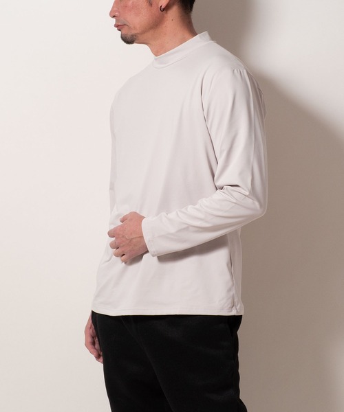 BAYBLO(ベイブロ)の「(SA) 裏起毛 モックネック 無地 長袖 Tシャツ(Tシャツ/カットソー・メンズ・グレー/アイボリー/ブラック/ネイビー/ライトグレー/ブラウン・M/L/LL)」の13枚目の写真