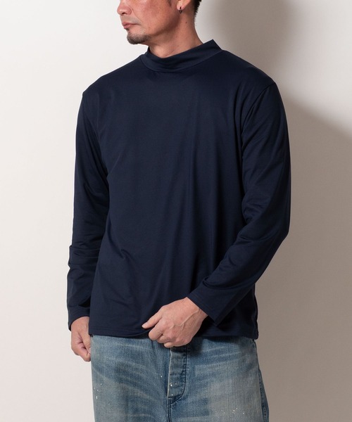 BAYBLO(ベイブロ)の「(SA) 裏起毛 モックネック 無地 長袖 Tシャツ(Tシャツ/カットソー・メンズ・グレー/アイボリー/ブラック/ネイビー/ライトグレー/ブラウン・M/L/LL)」の17枚目の写真