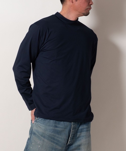 BAYBLO(ベイブロ)の「(SA) 裏起毛 モックネック 無地 長袖 Tシャツ(Tシャツ/カットソー・メンズ・グレー/アイボリー/ブラック/ネイビー/ライトグレー/ブラウン・M/L/LL)」の19枚目の写真