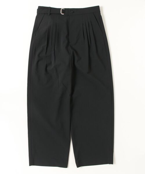 WHITE MOUNTAINEERING(ホワイトマウンテニアリング)の「【White Mountaineering】ホワイトマウンテニアリング Reporse Wear SOLOTEX 4 TUCK WIDE PANTS(スラックス・メンズ・ブラック・2)」の1枚目の写真