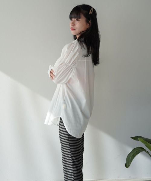 SANSeLF（サンセルフ）の「【SANSeLF】フロントボタンボリュームスリーブブラウス saw25a074（シャツ/ブラウス・レディース・ホワイト/ブラック・FREE）」の13枚目の写真