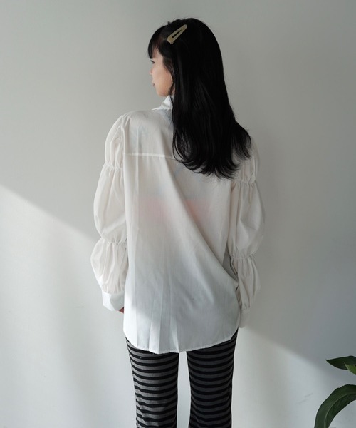 SANSeLF（サンセルフ）の「【SANSeLF】フロントボタンボリュームスリーブブラウス saw25a074（シャツ/ブラウス・レディース・ホワイト/ブラック・FREE）」の15枚目の写真