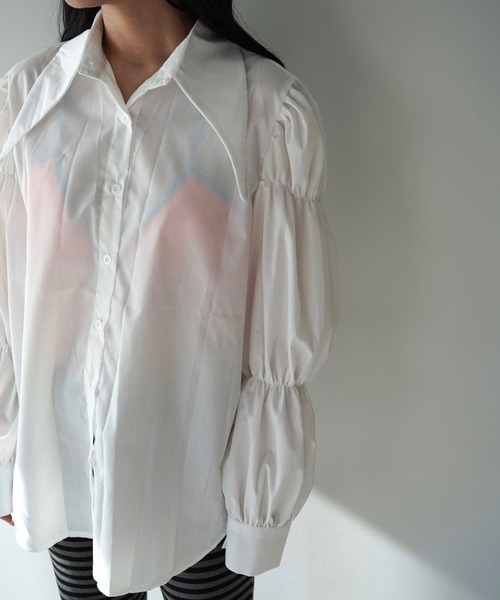 SANSeLF（サンセルフ）の「【SANSeLF】フロントボタンボリュームスリーブブラウス saw25a074（シャツ/ブラウス・レディース・ホワイト/ブラック・FREE）」の18枚目の写真