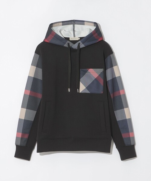 CB CRESTBRIDGE（シービークレストブリッジ）の「パーシャルチェック切替フーディー（パーカー・レディース・オフホワイト/ブラック・3/2/1）」の3枚目の写真