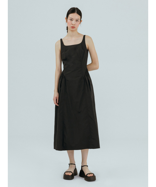ETMON(エトモン)の「Volume Shirring Sleeveless Dress Black(Tシャツ/カットソー・レディース・その他・S/M)」の2枚目の写真