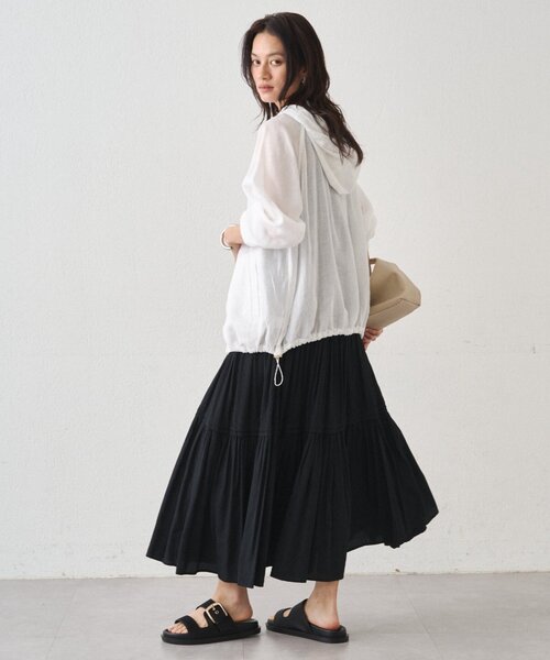 LOUNGEDRESS(ラウンジドレス)の「シアーZIPパーカー(パーカー・レディース・オフホワイト/ベージュ/ブラック・FREE)」の7枚目の写真