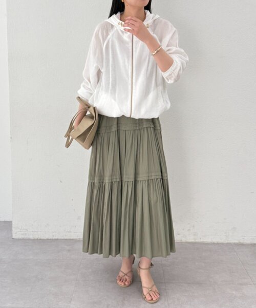 LOUNGEDRESS(ラウンジドレス)の「シアーZIPパーカー(パーカー・レディース・オフホワイト/ベージュ/ブラック・FREE)」の12枚目の写真