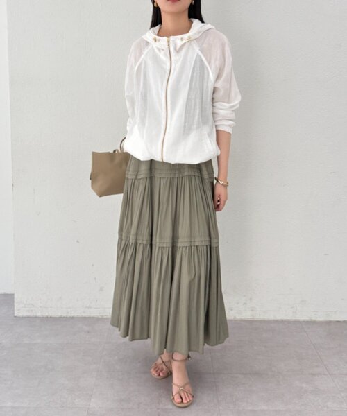 LOUNGEDRESS(ラウンジドレス)の「シアーZIPパーカー(パーカー・レディース・オフホワイト/ベージュ/ブラック・FREE)」の13枚目の写真