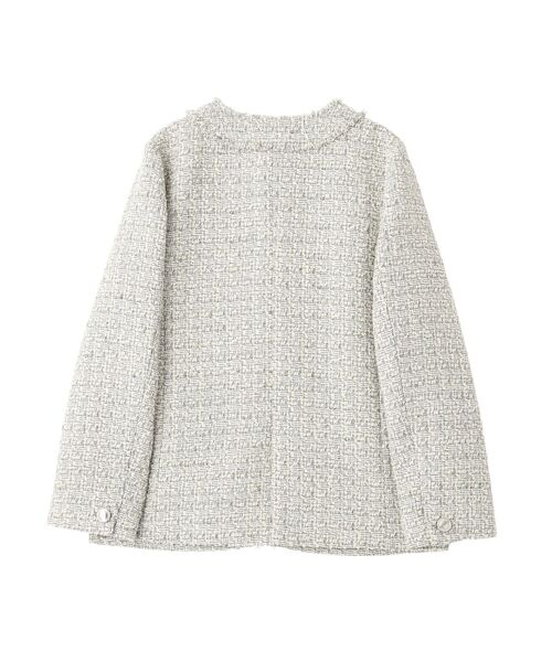 YECCA VECCA（イェッカヴェッカ）の「ノーカラーツイードジャケット（テーラードジャケット・レディース・ブルー/グレー・FREE）」の7枚目の写真