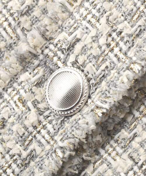 YECCA VECCA（イェッカヴェッカ）の「ノーカラーツイードジャケット（テーラードジャケット・レディース・ブルー/グレー・FREE）」の12枚目の写真