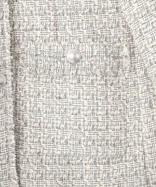 YECCA VECCA（イェッカヴェッカ）の「ノーカラーツイードジャケット（テーラードジャケット・レディース・ブルー/グレー・FREE）」の13枚目の写真