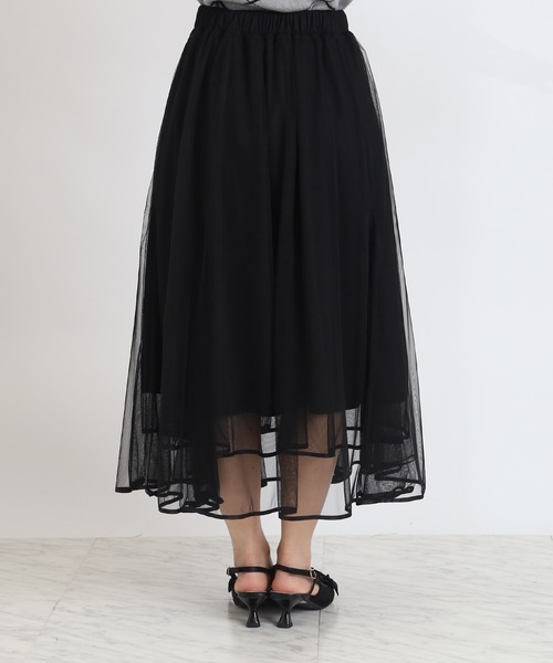 ASTORIA ODIER（アストリアオディール）の「裾パイピングチュールスカート（スカート・レディース・アイボリー/ブラック・MEDIUM）」の15枚目の写真