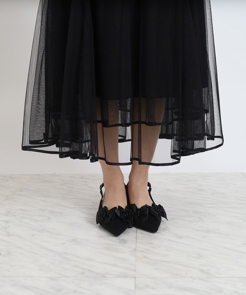 ASTORIA ODIER（アストリアオディール）の「裾パイピングチュールスカート（スカート・レディース・アイボリー/ブラック・MEDIUM）」の16枚目の写真