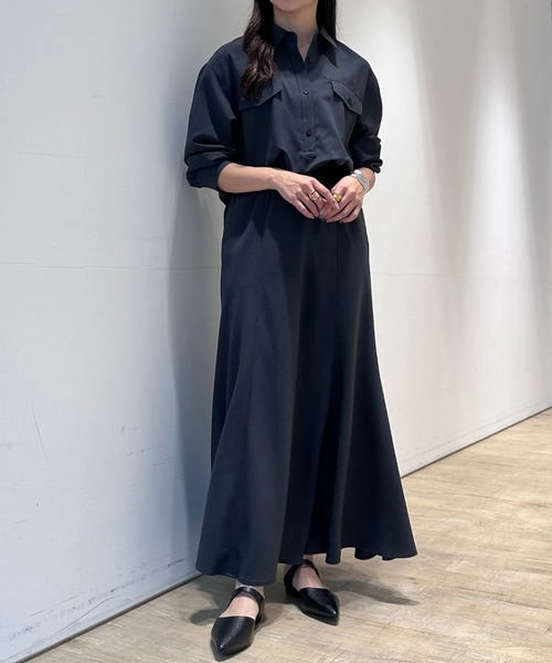 CADUNE（カデュネ）の「ドロストシャツワンピース（ワンピース・レディース・ネイビー/チャコールグレー/ベージュ系その他・38/36）」の6枚目の写真