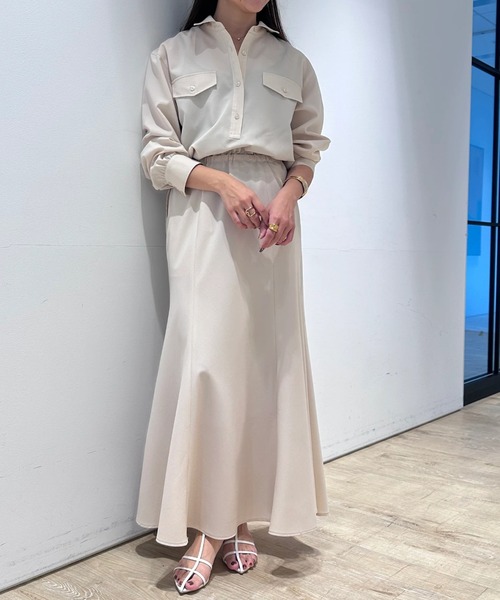 CADUNE（カデュネ）の「ドロストシャツワンピース（ワンピース・レディース・ネイビー/チャコールグレー/ベージュ系その他・38/36）」の10枚目の写真