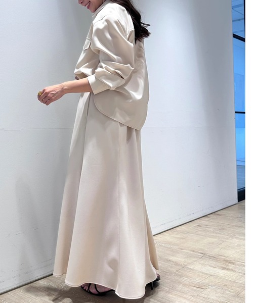 CADUNE（カデュネ）の「ドロストシャツワンピース（ワンピース・レディース・ネイビー/チャコールグレー/ベージュ系その他・38/36）」の13枚目の写真