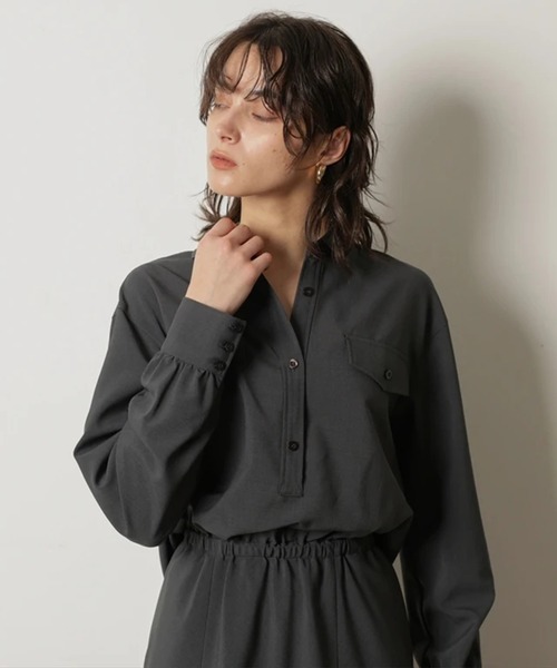 CADUNE（カデュネ）の「ドロストシャツワンピース（ワンピース・レディース・ネイビー/チャコールグレー/ベージュ系その他・38/36）」の22枚目の写真