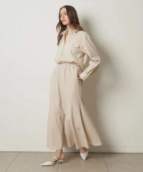 CADUNE（カデュネ）の「ドロストシャツワンピース（ワンピース・レディース・ネイビー/チャコールグレー/ベージュ系その他・38/36）」の19枚目の写真