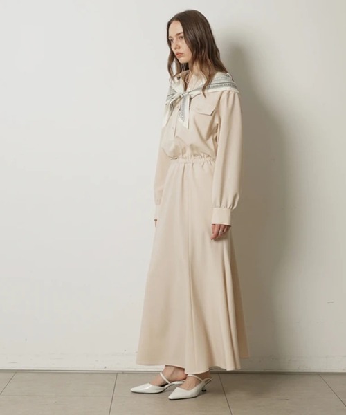 CADUNE（カデュネ）の「ドロストシャツワンピース（ワンピース・レディース・ネイビー/チャコールグレー/ベージュ系その他・38/36）」の15枚目の写真