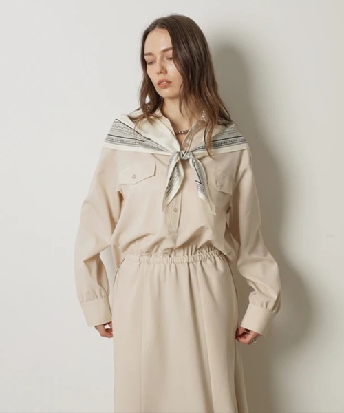 CADUNE（カデュネ）の「ドロストシャツワンピース（ワンピース・レディース・ネイビー/チャコールグレー/ベージュ系その他・38/36）」の13枚目の写真