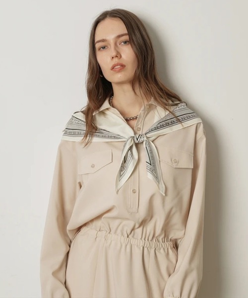 CADUNE（カデュネ）の「ドロストシャツワンピース（ワンピース・レディース・ネイビー/チャコールグレー/ベージュ系その他・38/36）」の10枚目の写真