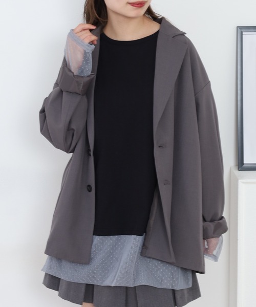 Arinomama(アリノママ)の「Arinomama ドットチュールロンT(Tシャツ/カットソー・レディース・アイボリー/ブラック/ライトブルー/ライトグリーン・FREE)」の3枚目の写真