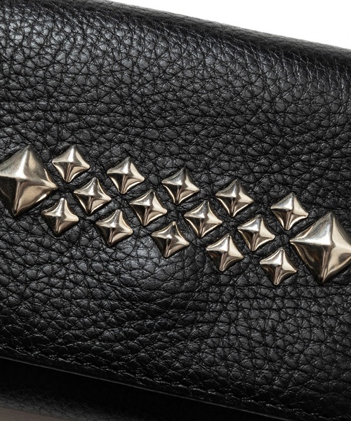 CALEE(キャリー)の「CALEE/キャリー STUDS LEATHER MULTI WALLET レザー財布 2026年 夏 夏服(財布・メンズ・ブラック・FREE)」の4枚目の写真